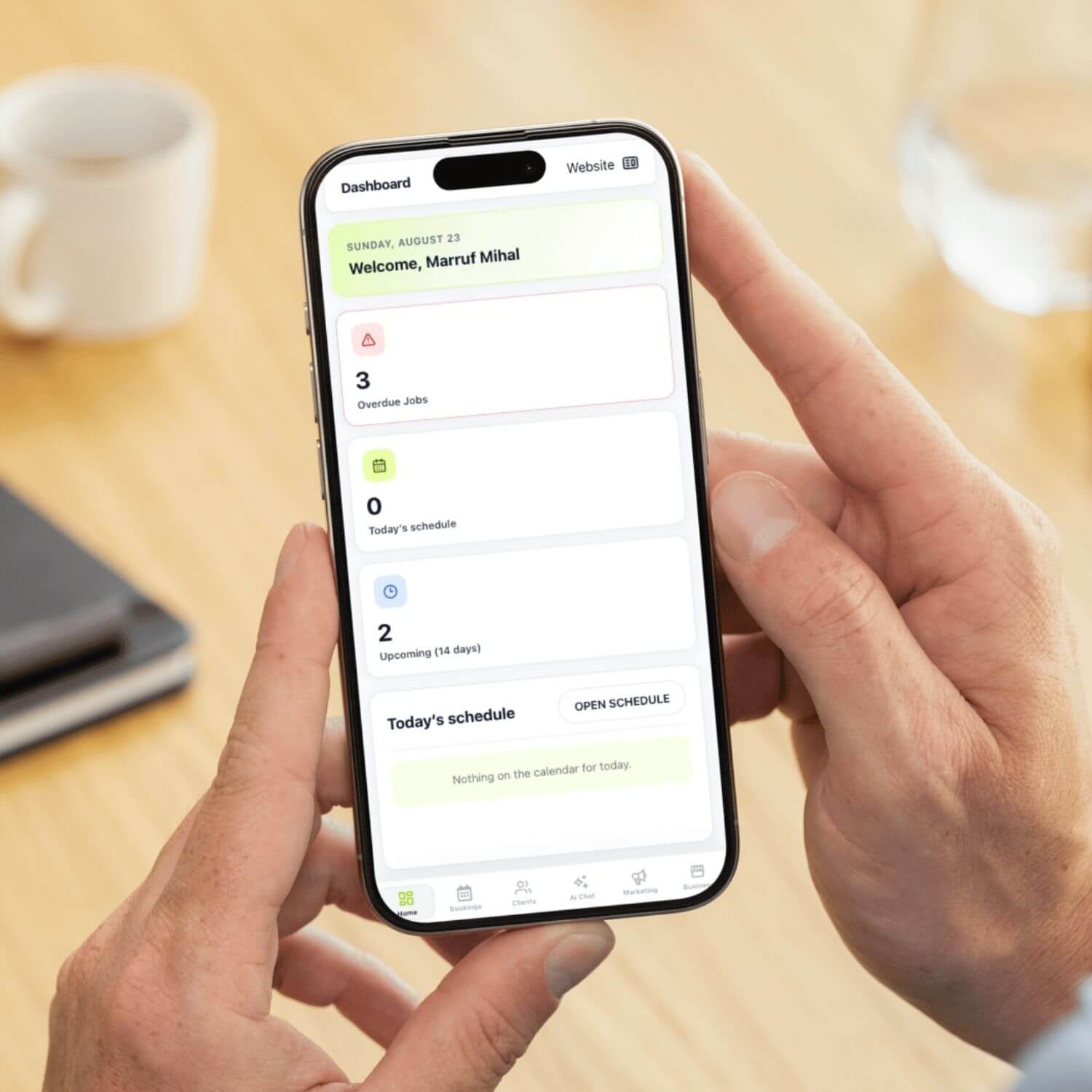 BesyBook running on a phone